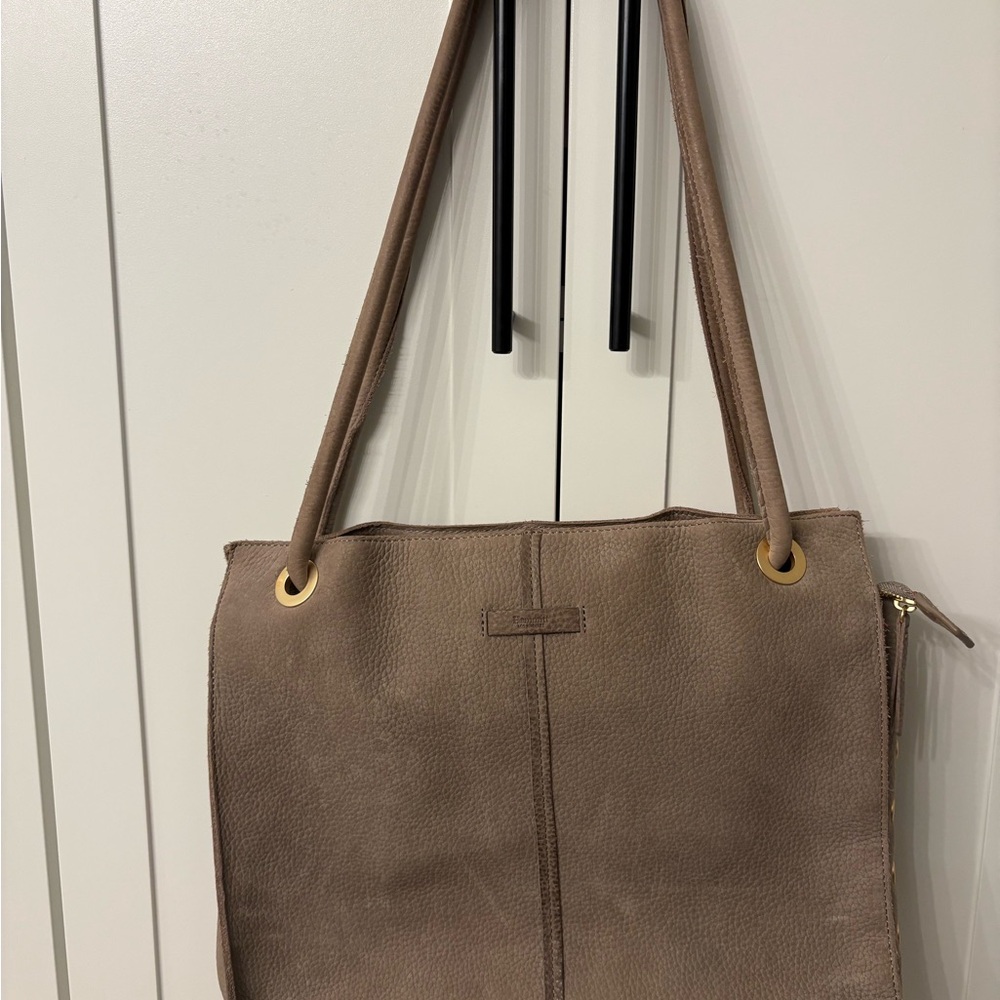 Hammitt Taupe Leather Shoulder Bag